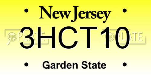 3HCT10 New Jersey License Plate