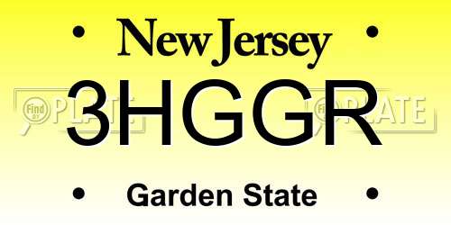 3HGGR New Jersey License Plate