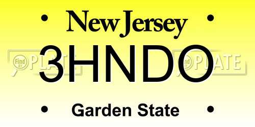 3HNDO New Jersey License Plate