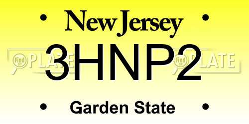 3HNP2 New Jersey License Plate
