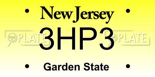 3HP3 New Jersey License Plate