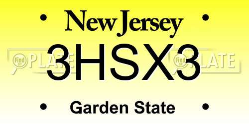 3HSX3 New Jersey License Plate