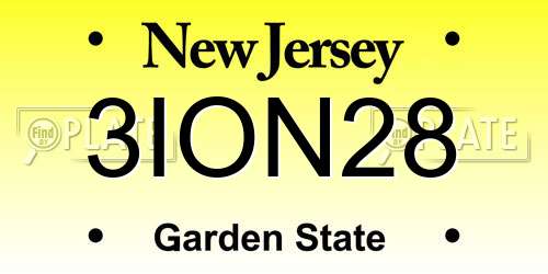 3ION28 New Jersey License Plate