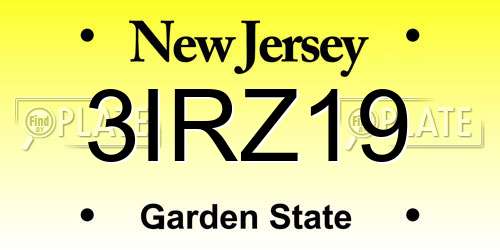 3IRZ19 New Jersey License Plate