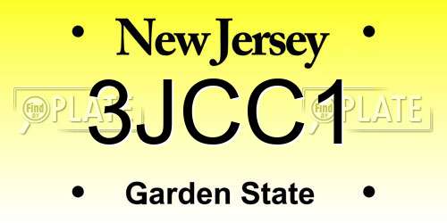 3JCC1 New Jersey License Plate