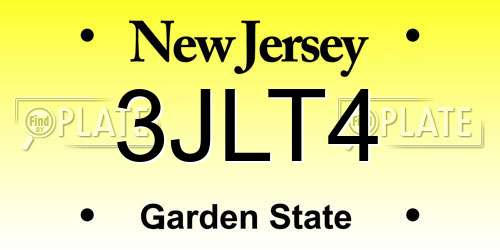 3JLT4 New Jersey License Plate