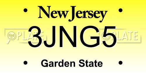 3JNG5 New Jersey License Plate