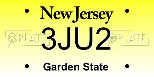 3JU2 New Jersey License Plate