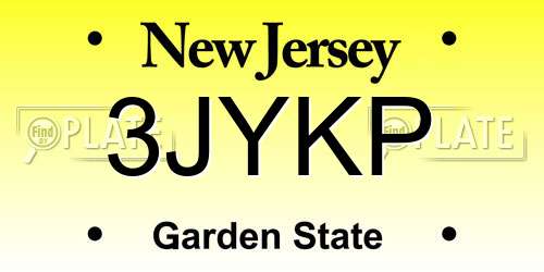 3JYKP New Jersey License Plate