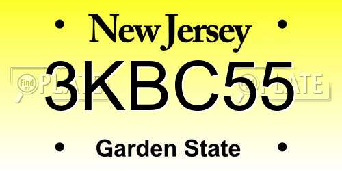 3KBC55 New Jersey License Plate