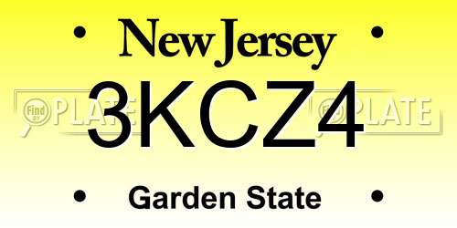 3KCZ4 New Jersey License Plate