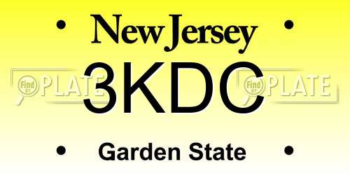3KDC New Jersey License Plate