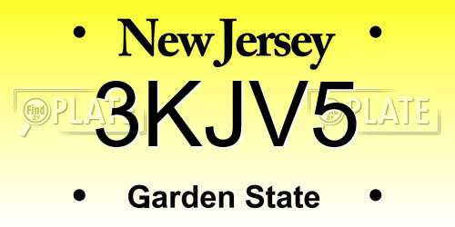 3KJV5 New Jersey License Plate