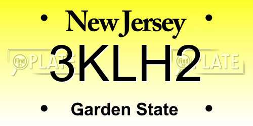 3KLH2 New Jersey License Plate