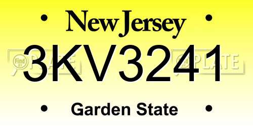 3KV3241 New Jersey License Plate