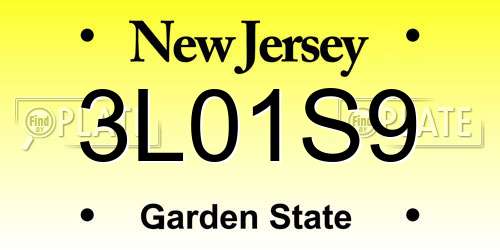 3L01S9 New Jersey License Plate
