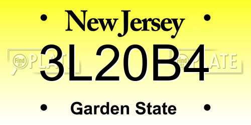 3L20B4 New Jersey License Plate