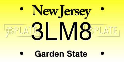 3LM8 New Jersey License Plate