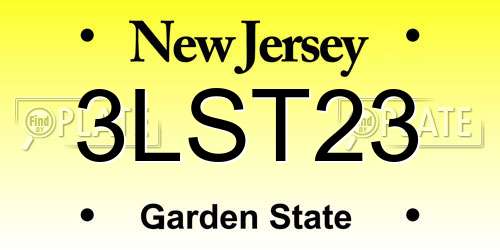 3LST23 New Jersey License Plate
