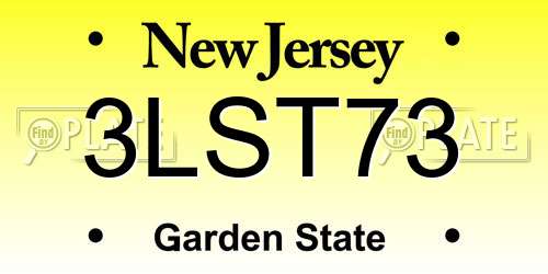 3LST73 New Jersey License Plate