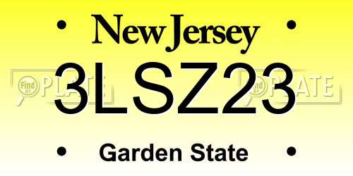 3LSZ23 New Jersey License Plate