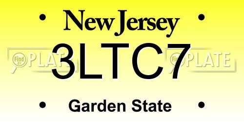 3LTC7 New Jersey License Plate