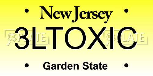 3LTOXIC New Jersey License Plate