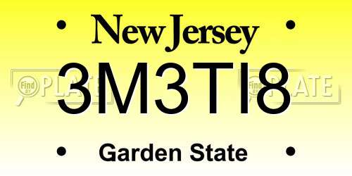 3M3TI8 New Jersey License Plate