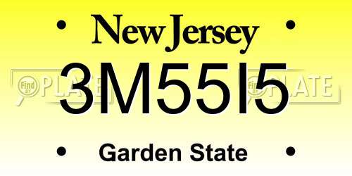3M55I5 New Jersey License Plate