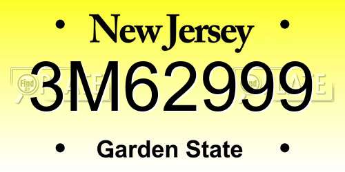 3M62999 New Jersey License Plate