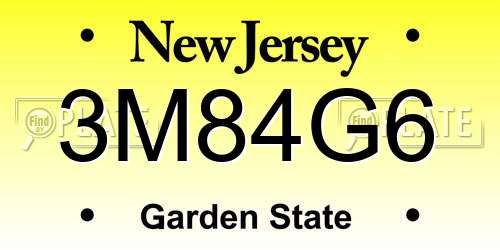 3M84G6 New Jersey License Plate