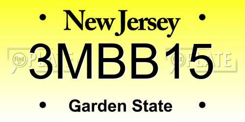 3MBB15 New Jersey License Plate