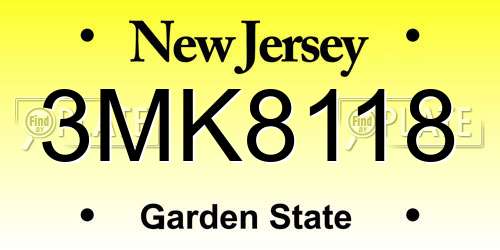 3MK8118 New Jersey License Plate