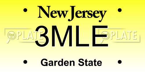 3MLE New Jersey License Plate