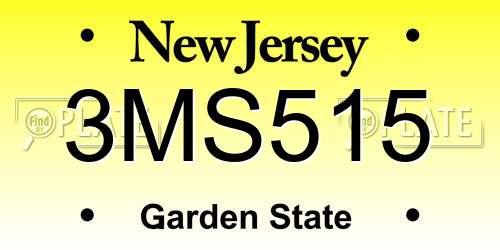 3MS515 New Jersey License Plate
