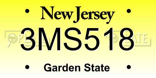3MS518 New Jersey License Plate