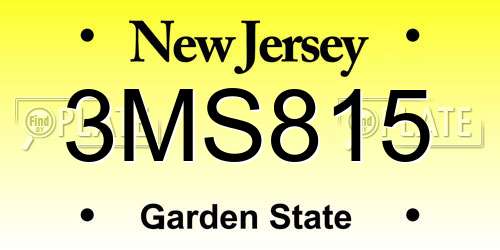 3MS815 New Jersey License Plate