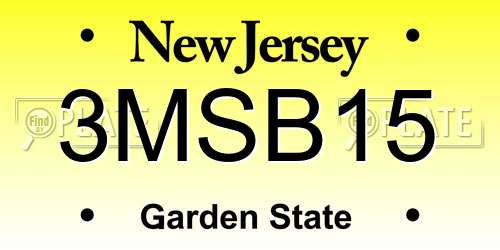 3MSB15 New Jersey License Plate