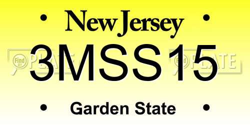3MSS15 New Jersey License Plate