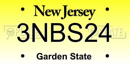 3NBS24 New Jersey License Plate