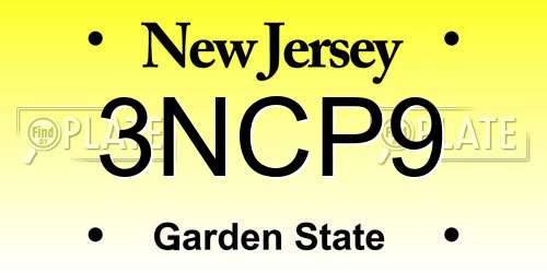3NCP9 New Jersey License Plate
