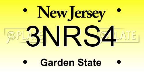 3NRS4 New Jersey License Plate