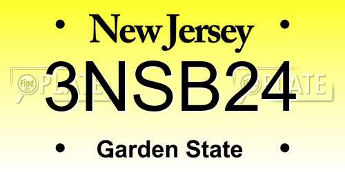 3NSB24 New Jersey License Plate