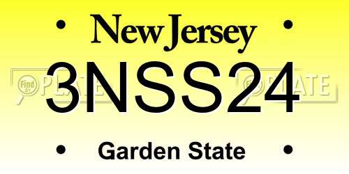 3NSS24 New Jersey License Plate