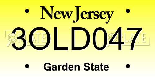 3OLD047 New Jersey License Plate