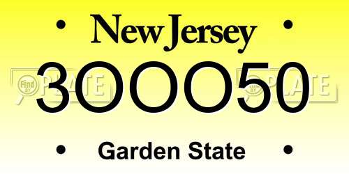 3OOO50 New Jersey License Plate
