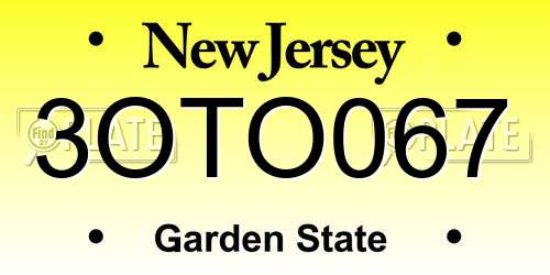 3OTO067 New Jersey License Plate