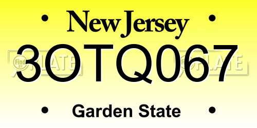 3OTQ067 New Jersey License Plate