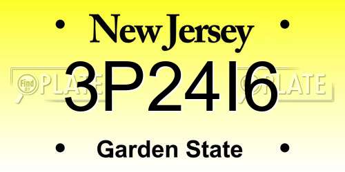 3P24I6 New Jersey License Plate