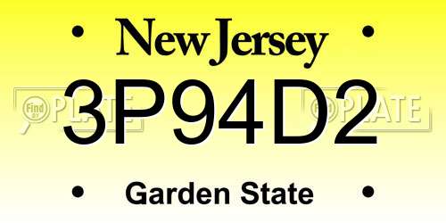 3P94D2 New Jersey License Plate